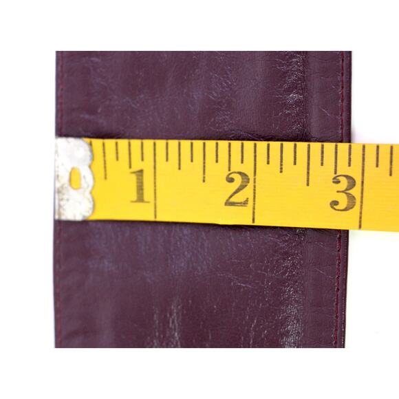 VTG 80 BURGUNDY GENUINE LEATHER 2 7/8"Wd CORSET WIDE DRESS WOMEN'S BELT Sz M (X8 - Picture 7 of 11